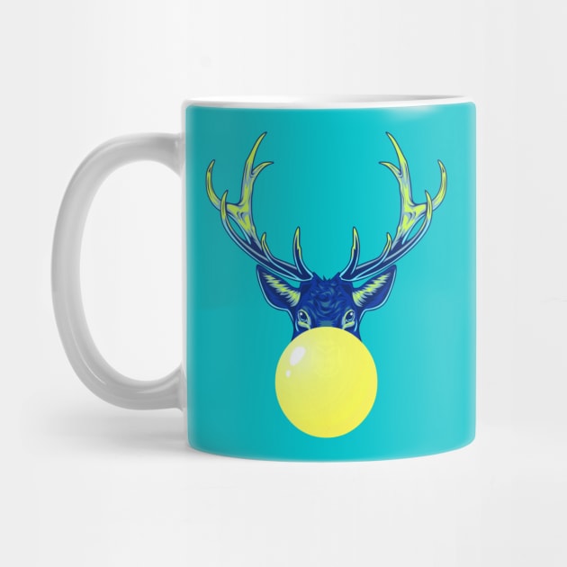 Yellow Bubblegum Reindeer by 1001Kites